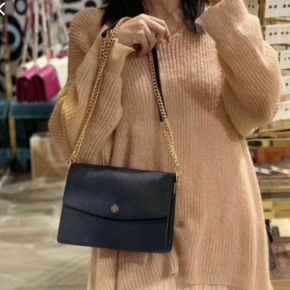 🌈NeW! Tory Burch Emerson Applique Flap Floral Shoulder Bag - Picture 13 of 13